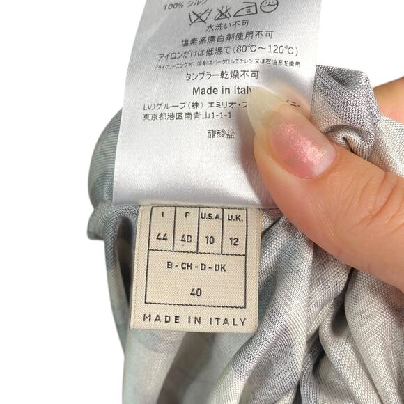 Emilio Pucci Runway Black Gray Abstract Silk Sheath Dress US SZ 10 - Picture 10 of 16